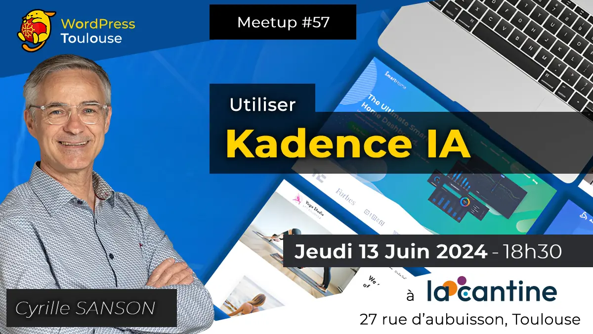 Affiche Meetup #57 sur Kadence et l'IA.