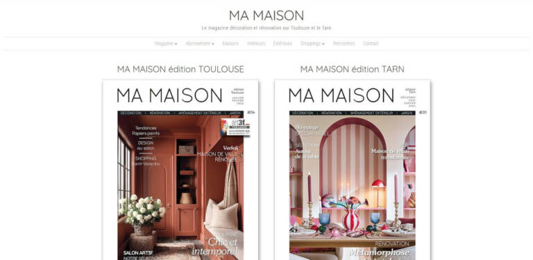 Vue de la page d'accueil du site ma-maison-mag.fr