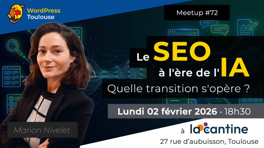 Affiche SEO IA Meetup à la Cantine Toulouse