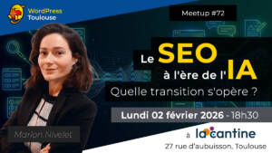 Affiche SEO IA Meetup à la Cantine Toulouse