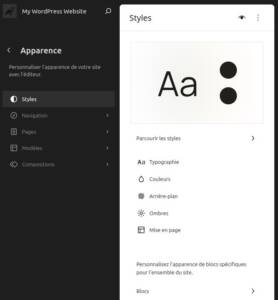 Interface Styles dans l’administration WordPress